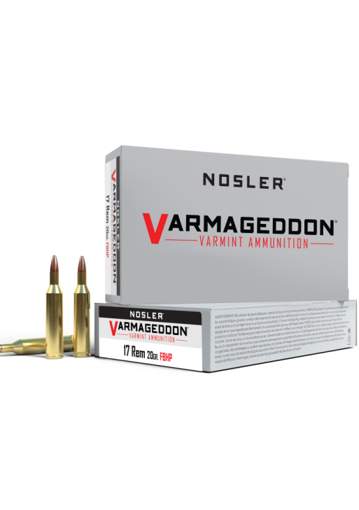 Nosler Varmegeddon Rifle Ammunition .17 Rem 20 gr FBHP 3550 fps 20/ct