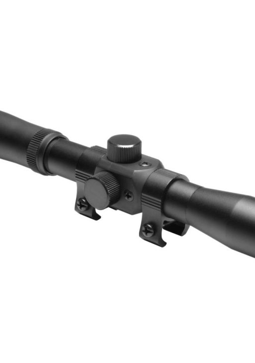 NcStar 4x20mm Compact Air Rifle Scope with 3/8" DT Rings / Blue Lens