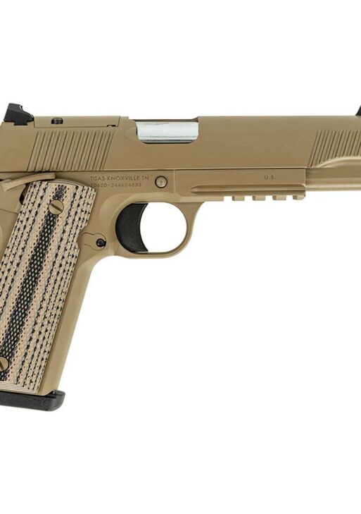 Tisas 1911 B45RGD TH Raider Handgun .45 ACP 8rd Magazines(2) 5.5" Threaded Barrel FDE Cerakote