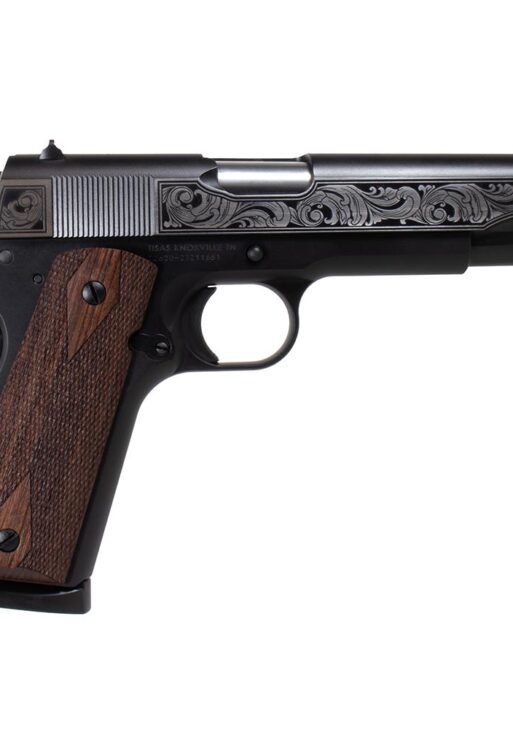 SDS Imports Tisas "Filigree Stainless Steel" 1911 A1 Service 45 Handgun .45 ACP 8rd Magazine 5" Barrel Black Cerakote
