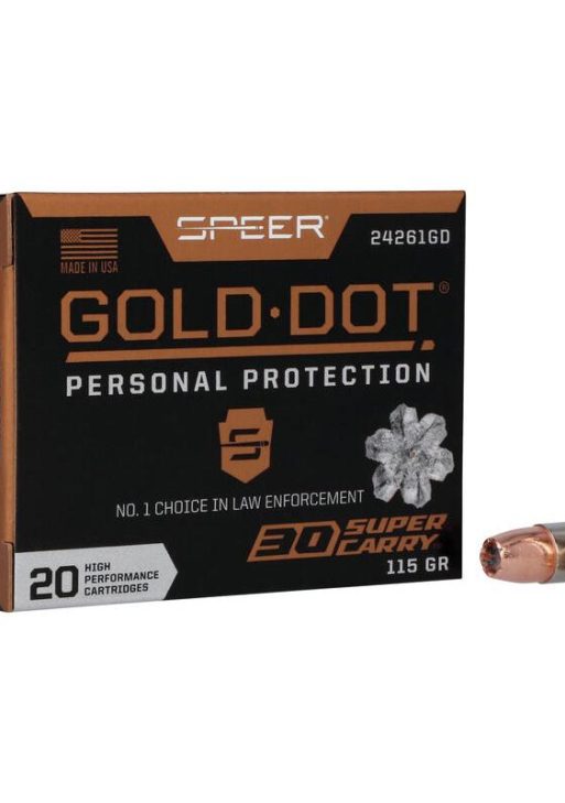 Speer Gold Dot Handgun Ammunition .30 SC 115gr HP 1150 fps 20/ct