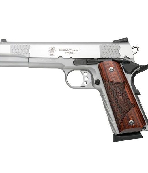 S&W M1911 E-Series Handgun .45 Auto 8rd Magazines(2) 5" Barrel Wood Grips