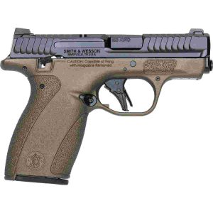 S&W Exclusive "Mid-Bro" M&P Bodyguard 2.0 No Thumb Safety Handgun .380 Auto 10(1)&12(1)rd Magazines 2.75" Barrel Midnight Bronze Grip