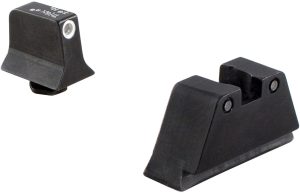 Trijicon Bright & Tough Night Sight Suppressor Night Sight Set for Glock - White Front/Black Rear with Green Lamps