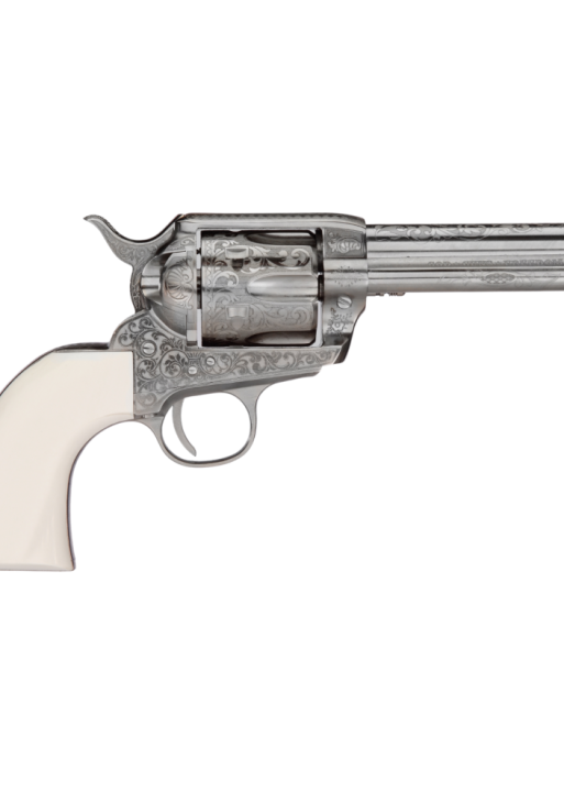Taylor's 1873 Outlaw Legacy Handgun .45 Colt 6rd Capacity 4.75" Barrel Engraved Nickel with White