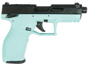 Taurus 2TX22 Handgun .22 LR 16(1)&22(1)rd Magazines 4.6" Threaded Barrel Black Slide/Cyan Frame