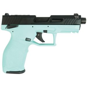 Taurus 2TX22 Handgun .22 LR 16(1)&22(1)rd Magazines 4.6" Threaded Barrel Black Slide/Cyan Frame
