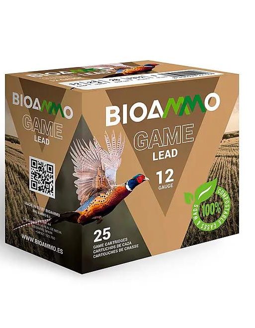 BIOAMMO Lead Game Pheasant Shotshells 12 ga 2-3/4" 1-1/4 oz 1250 fps #4 25/ct