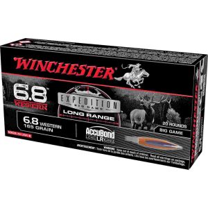 Winchester Expedition Big Game Long Range Rifle Ammunition 6.8 Western 165 gr. PT 2970 fps 20/ct