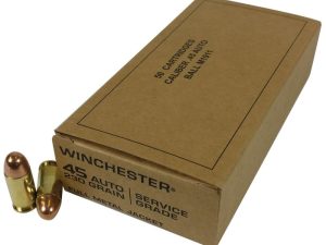Winchester Military Service Grade Handgun Ammunition .45 ACP 230 gr. FMJ 865 fps 50/ct