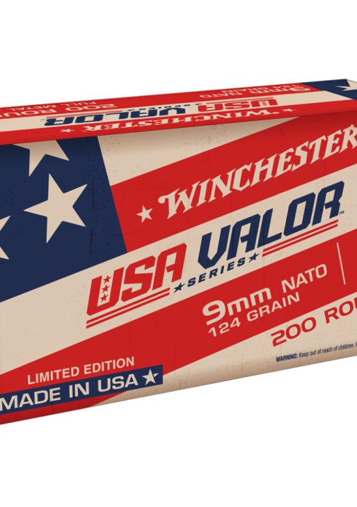 Winchester USA Valor NATO Handgun Ammunition 9mm Luger 124 gr. FMJ 1200 fps 200/ct