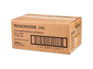 Winchester USA 9mm 115 gr. FMJ Bulk 1000/rd Case (5-boxes/200RD)