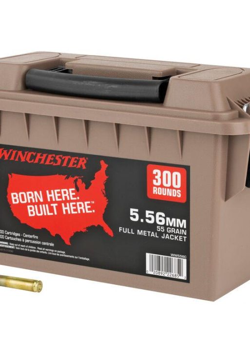 Winchester Lake City M193 Rifle Ammunition 5.56mm 55 gr. FMJ 3270 fps 300/ct (Polymer Ammo Can)