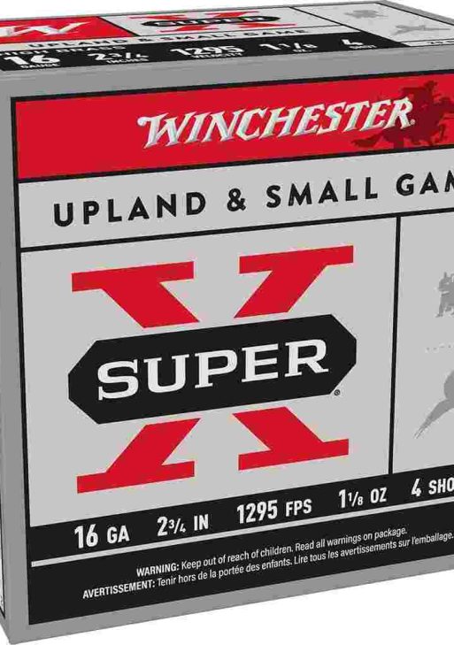 Winchester Super-X High-Brass Shotshells 16 ga 2-3/4" 1-1/8 oz 1295 fps #4 25/ct