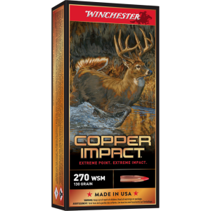 Winchester Copper Impact Rifle Ammunition 270 WSM 130 gr. PT 3215 fps 20/ct