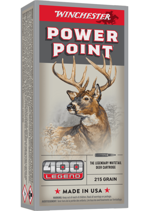 Winchester Power Point Rifle Ammunition 400 Legend 215 gr. SP 2250 fps 20/ct