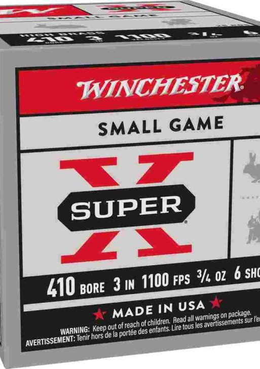 Winchester Super-X High-Brass Shotshells .410 ga 3" 3-3/4 oz 1100 fps #6 25/ct