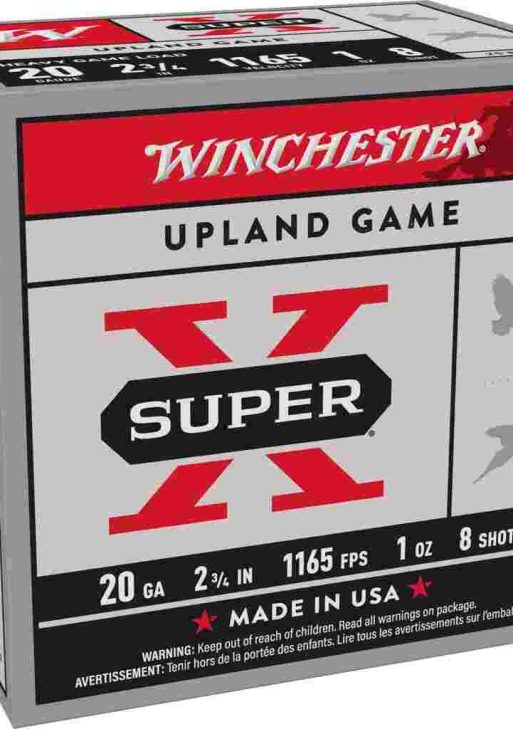 Winchester Super-X Heavy Game Shotshells 20 ga 2-3/4" 1 oz 1165 fps #8 25/ct