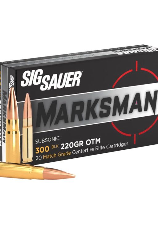 Sig Sauer Elite Subsonic Performance Match Rifle Ammunition .300 AAC Blackout 220 gr OTM 1000 fps 20/ct
