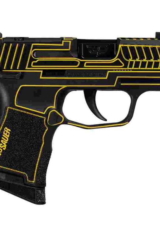 Sig Sauer P365 "Outlander Yellow Laser" Handgun 9mm Luger 10rd Magazines(2) 3.1" Black Barrel X-RAY 3 Sights Manual Safety