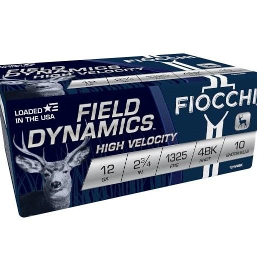 Fiocchi Nickel-Plated Buckshot 12 ga 2 3/4" MAX 27 plts #4B 1325 fps - 10/box