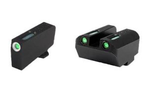 Truglo TFX Tritium/Fiber-Optic Day/Night Sight Set fits GLOCK 17 / 17L 19 22 23 24 26 27 33 34 35 38 and 39 (Suppressor Low) - White Outlin