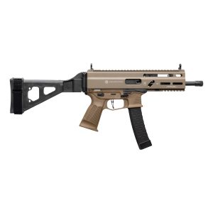 Grand Power Stribog SP9A3 Pistol - FDE | 9mm | 8" Threaded Barrel | 30rd | Folding SBT Brace
