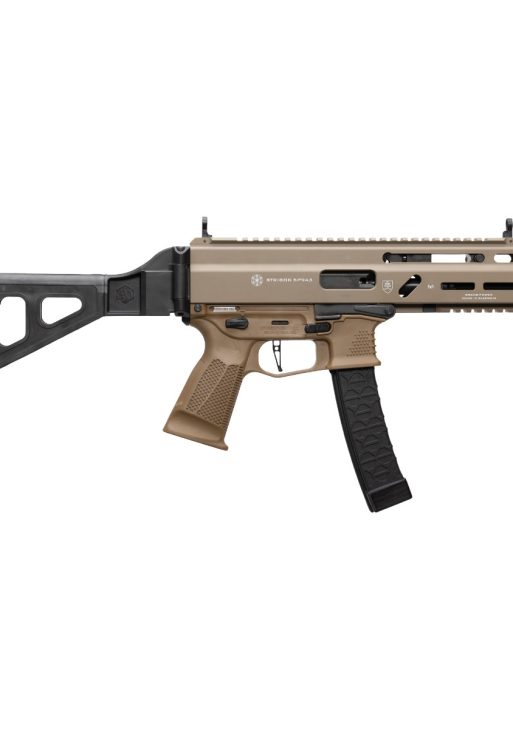 Grand Power Stribog SP9A3 Pistol - FDE | 9mm | 8" Threaded Barrel | 30rd | Folding SBT Brace