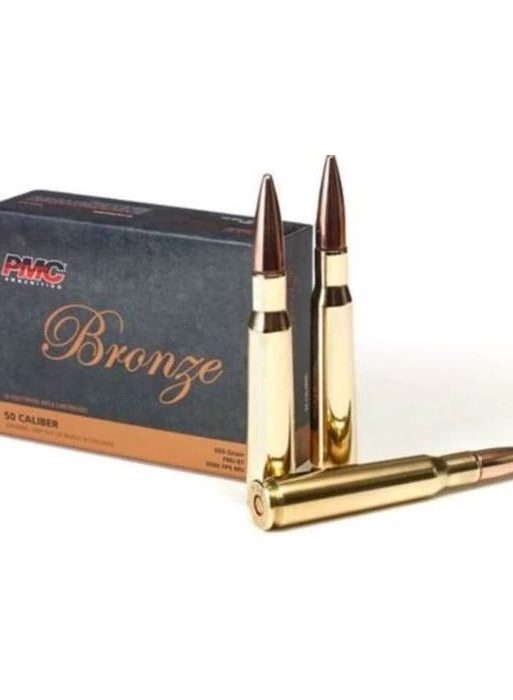 PMC Bronze .50 BMG Rifle Ammo - 660 Grain | FMJ-BT | 10rd Box