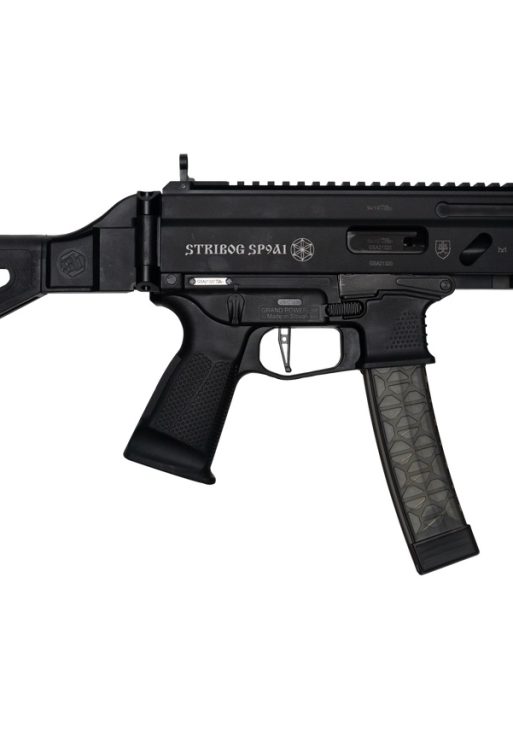 Grand Power Stribog SP9A1 Pistol - Black | 9mm | 8" Threaded Barrel | 30rd | Folding SBT Brace