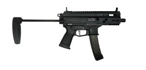 Grand Power Stribog SP9A3S Pistol - Black | 9mm | 5" Threaded Barrel | 30rd | PDW Brace w/ Tailhook