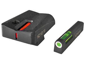 HIVIZ LiteWave H3 Tritium Express Handgun Sight Green/Orange Litepipes White Front Ring Glock20/21