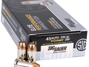 Sig Sauer Elite V-Crown Performance Pistol Ammo 45 ACP 200 gr. JHP 50 rd.
