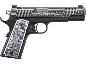 Auto-Ordnance United We Stand Custom 1911 Pistol 45 ACP 5 in. Black and Silver 7 rd. Night Sights