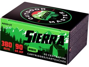 Sierra Outdoor Master Handgun Ammo 380 ACP 90 gr. JHP 20 rd.