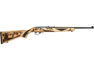 Ruger 10/22 Small Game Rifle 22 lr 18.5. Blue/Hardwood Laser Engraved 10 rd.
