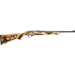Ruger 10/22 Small Game Rifle 22 lr 18.5. Blue/Hardwood Laser Engraved 10 rd.