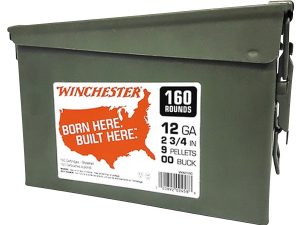 Winchester Ammo WW12C USA  12Gauge 2.75" 9Pellets 00Buck Shot 160rds/2 Case *Ammo Can