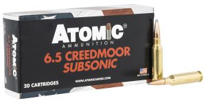 Atomic Ammunition 00482 Rifle Subsonic 6.5 Creedmoor 129 gr Jacket Hollow Point 20 Per Box/ 10 Case