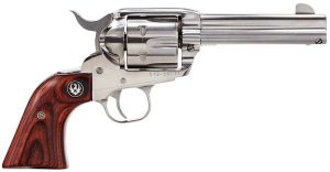 Ruger 5109 Vaquero  Medium Frame 357 Mag/38 Special 6rd 4.62" High Gloss Stainless Steel Barrel, Cylinder & Frame, Hardwood Grip, Transfer Bar Safety, Exposed Hammer