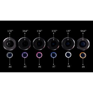 Specialty Iron I Rifle Peep Kit Contains 6 Apertures and 6 Verifiers with Case