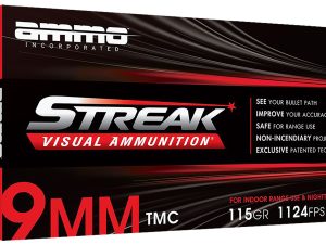 Ammo Inc 9115TMCSTRKRED50 Streak Visual (RED)  9mm Luger 115gr Total Metal Case 50 Per Box/20 Case
