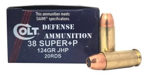 DoubleTap Ammunition 38SU124CT Doubletap Defense 38Super+P 124gr Jacket Hollow Point 20 Per Box/10 Case