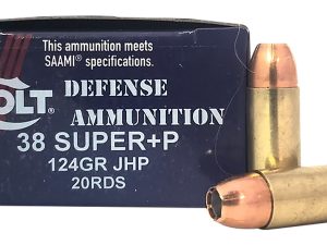 DoubleTap Ammunition 38SU124CT Doubletap Defense 38Super+P 124gr Jacket Hollow Point 20 Per Box/10 Case