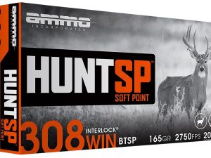 Ammo Inc 308165SPA20 Hunt  308Win 165gr Soft Point 20 Per Box/10 Case