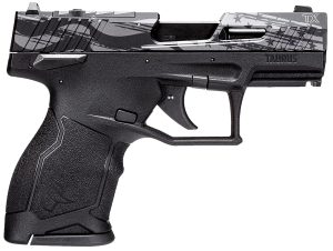 Taurus 1TX2233110US5 TX22C T.O.R.O. Compact Frame 22 LR 10+1 3.60" Matte Black Steel Barrel, Engraved Distressed USA Flag Optic Ready/Serrated Slide, Black Polymer Frame