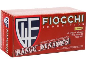 Fiocchi Range Dynamics Pistol Ammo 40 S&W 170 gr. FMJTC 100 rd.