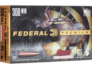 Federal Premium Rifle Ammo 308 Win. 165 gr. Swift Scirocco 20 rd.