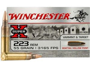 Winchester Super-X Rifle Ammo 223 Rem. 55 gr. BTHP 20 rd.