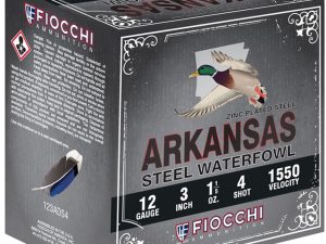 Fiocchi Arkansas Steel Shotgun Ammo 12 ga. 3 in. 1 1/5 oz. 1550 FPS 4 Shot 100 rd.